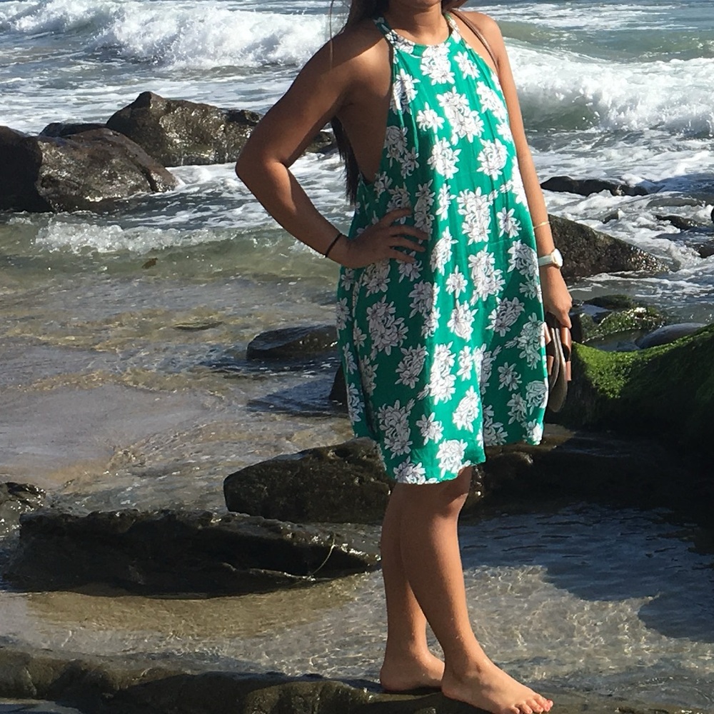 Urban Outfitters MinkPink Green and White Floral Dress - Size Large